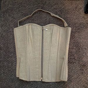 NWOT! Zip up corset w/ removable neck strap